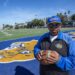 Robert Garrett, head coach of the Crenshaw High School varsity football team, is photographed.