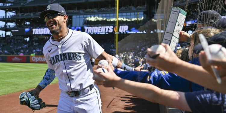 Mariners superstar Julio Rodriguez has been struggling offensively in 2024. (Photo by Alika Jenner/Getty Images)