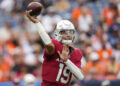 Quarterback Desmond Ridder will be let go by the Arizona Cardinals. (AP Photo/Jack Dempsey)