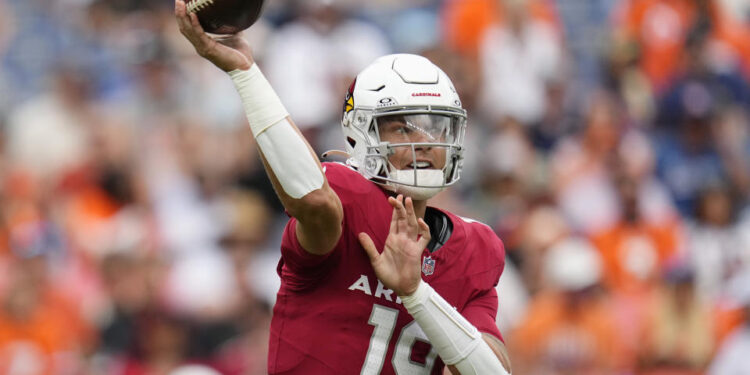 Quarterback Desmond Ridder will be let go by the Arizona Cardinals. (AP Photo/Jack Dempsey)