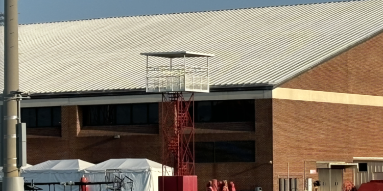 The tower Bear Bryant used during practices at Alabama remains standing in Tuscaloosa to this day. (Yahoo Sports)