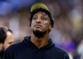 Michael Thomas on the sidelines before an NFL game