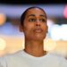 Skylar Diggins-Smith looks on before a game