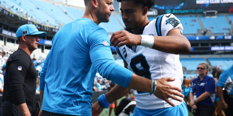 Bryce Young will continue to start in Carolina. Is it the right decision for Young or the Panthers? (Jared C. Tilton/Getty Images)