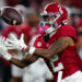 Sep 28, 2024; Tuscaloosa, Alabama, USA;  Alabama Crimson Tide wide receiver Ryan Williams (2) reaches for a pass against the Georgia Bulldogs during the third quarter at Bryant-Denny Stadium. Mandatory Credit: John David Mercer-Imagn Images