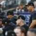 Chicago, Illinois, USA; Chicago White Sox interim manager Grady Sizemore (24) looks on from the dugout during the first inning of a baseball game against the Oakland Athletics at Guaranteed Rate Field. Mandatory Credit: Kamil Krzaczynski-Imagn Images