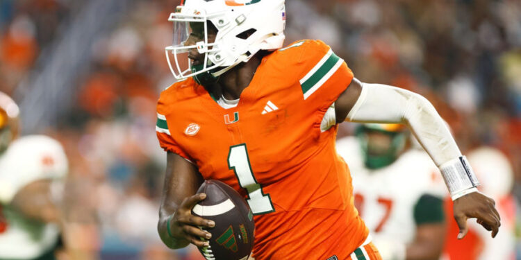 Miami quarterback Cameron Ward. PHOTO USA Today Sports Images