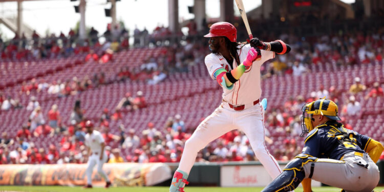 With his power-speed combo, Elly De La Cruz once again provided many of the high points for the Reds in 2024. (Photo by Kirk Irwin/Getty Images)