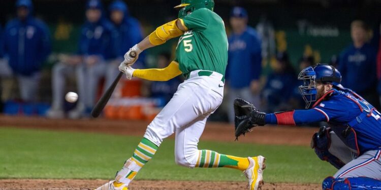 MLB: Texas Rangers at Oakland Athletics