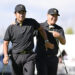 MONTREAL, QUEBEC - SEPTEMBER 27: Sungjae Im and Hideki Matsuyama of the International Team react to a birdie putt on the 10th green during Friday's Foursomes matches on day two of the 2024 Presidents Cup at The Royal Montreal Golf Club on September 27, 2024 in Montreal, Quebec. (Photo by Keyur Khamar/PGA TOUR via Getty Images)