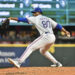 SEATTLE, WASHINGTON - SEPTEMBER 12: Kumar Rocker #80 of the Texas Rangers, making his MLB debut, throws a pitch during the third inning against the Seattle Mariners at T-Mobile Park on September 12, 2024 in Seattle, Washington. (Photo by Alika Jenner/Getty Images)