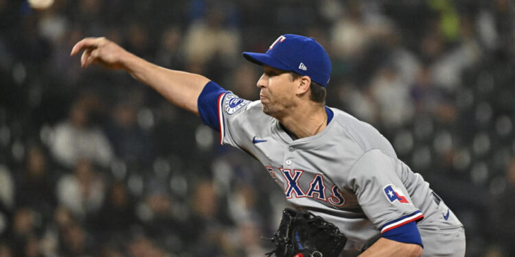 SEATTLE, WASHINGTON - SEPTEMBER 13: Jacob deGrom #48 of the Texas Rangers throws a pitch during the first inning against the Seattle Mariners at T-Mobile Park on September 13, 2024 in Seattle, Washington. (Photo by Alika Jenner/Getty Images)