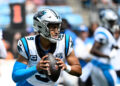 Sep 15, 2024; Charlotte, North Carolina, USA; Carolina Panthers quarterback Bryce Young (9) looks to pass in the third quarter at Bank of America Stadium. Mandatory Credit: Bob Donnan-Imagn Images