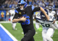 Jared Goff threw for two touchdowns and caught another. (AP Photo/Jose Juarez)