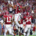 The Crimson Tide had plenty to celebrate after Zabien Brown's game-clinching interception against Georgia on Saturday night. (Kevin C. Cox/Getty Images)