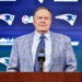 New England Patriots head coach Bill Belichick announces he is leaving the team during a press conference at Gillette Stadium in Foxborough, Massachusetts, on January 11, 2024. Belichick, the NFL mastermind who has guided the New England Patriots to a record six Super Bowl titles as head coach, is parting ways with the team after 24 seasons. (Photo by Joseph Prezioso / AFP) (Photo by JOSEPH PREZIOSO/AFP via Getty Images)