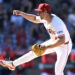 ANAHEIM, CALIFORNIA - SEPTEMBER 01: Ben Joyce #44 of the Los Angeles Angels pitches during the ninth inning against the Seattle Mariners at Angel Stadium of Anaheim on September 01, 2024 in Anaheim, California. (Photo by Orlando Ramirez/Getty Images)