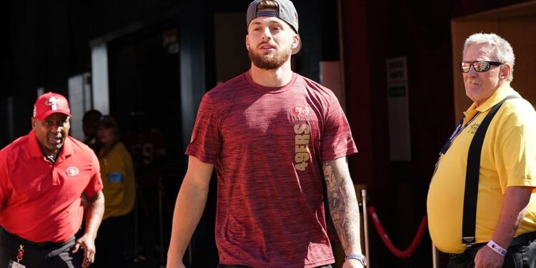 Ricky Pearsall walks on field