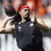 Utah quarterback Cameron Rising (7) warms up before an NCAA college football game against Oklahoma State Saturday, Sept. 21, 2024, in Stillwater, Okla. (AP Photo/Mitch Alcala)