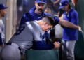 Anaheim, California September 4, 2024-Dodgers pitcher Bobby Miller gave up seven runs to the Angels at Anaheim Stadium Wednesday. (Wally Skalij/Los Angeles Times)