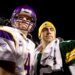 Brett Favre greets Aaron Rodgers