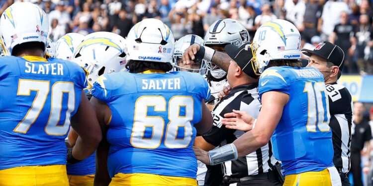 Chargers players in skirmish