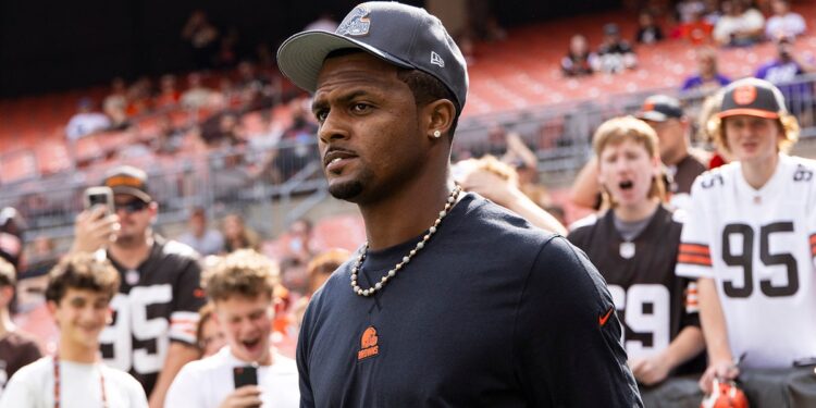 Deshaun Watson looks on