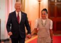 U.S. President Joe Biden and South Carolina Gamecocks Head Coach Dawn Staley