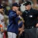 Joe Espada and Jose Altuve argue with umpire