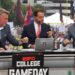 Pat McAfee, Nick Saban, and Lee Corso fist bump