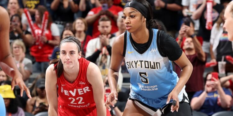 Caitlin Clark of the Indiana Fever and Angel Reese of the Chicago Sky