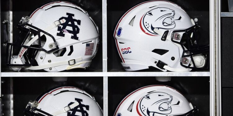 South Alabama Jaguars helmets