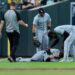 White Sox players collide