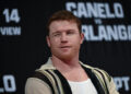 BEVERLY HILLS, CALIFORNIA - AUGUST 6: Canelo Alvarez and Edgar Berlanga hold press conference at the Beverly Hills Hotel in Los Angeles, California, United States on August 6, 2024. (Photo by Tayfun Coskun/Anadolu via Getty Images)