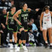 MINNEAPOLIS, MINNESOTA - SEPTEMBER 25: Napheesa Collier #24 of the Minnesota Lynx gestures after making a three-point shot in the second quarter in Game Two of Round One of the WNBA Playoffs against the Phoenix Mercury at Target Center on September 25, 2024 in Minneapolis, Minnesota. NOTE TO USER: User expressly acknowledges and agrees that, by downloading and or using this photograph, User is consenting to the terms and conditions of the Getty Images License Agreement. (Photo by Stephen Maturen/Getty Images)