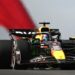 Red Bull's Max Verstappen in US Grand Prix practice with the Texas flag in the background