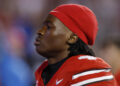 COLUMBUS, OH - SEPTEMBER 07: Ohio State Buckeyes wide receiver Jeremiah Smith (4) looks on during a college football game against the Western Michigan Broncos on September 07, 2024 at Ohio Stadium in Columbus, Ohio. (Photo by Joe Robbins/Icon Sportswire via Getty Images)