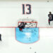 COLUMBUS, OHIO - OCTOBER 15: Columbus Blue Jackets players warm up before the game against the Florida Panthers at Nationwide Arena on October 15, 2024 in Columbus, Ohio. Players from both teams are wearing #13 in warm up jerseys in remembrance of Blue Jackets player Johnny Gaudreau, who along with his brother, was killed by a driver while biking in Salem County, New Jersey in August.  (Photo by Jason Mowry/Getty Images)