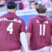 Sep 28, 2024; Dallas, Texas, USA; Florida State Seminoles quarterback DJ Uiagalelei (4) and quarterback Brock Glenn (11) before the game between the Southern Methodist Mustangs and the Florida State Seminoles at Gerald J. Ford Stadium. Mandatory Credit: Jerome Miron-Imagn Images