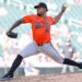 Sep 29, 2024; Minneapolis, Minnesota, USA; Baltimore Orioles relief pitcher Gregory Soto (65) delivers a pitch against the Minnesota Twins during the seventh inning at Target Field. Mandatory Credit: Matt Krohn-Imagn Images