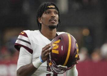 Washington Commanders quarterback Jayden Daniels is off to a stunning start to his rookie season. (AP Photo/Rick Scuteri)