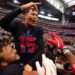 <span>Ka'imi Fairbairn celebrates after his 59-yard field goal decided the Texans’ victory over the Bills.</span><span>Photograph: Alex Slitz/Getty Images</span>