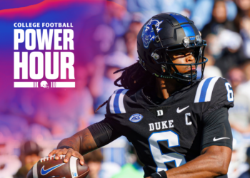 Duke's Maalik Murphy (6) passes during an NCAA football game on Saturday, Sept. 28, 2024, in Durham, N.C. (AP Photo/Ben McKeown)