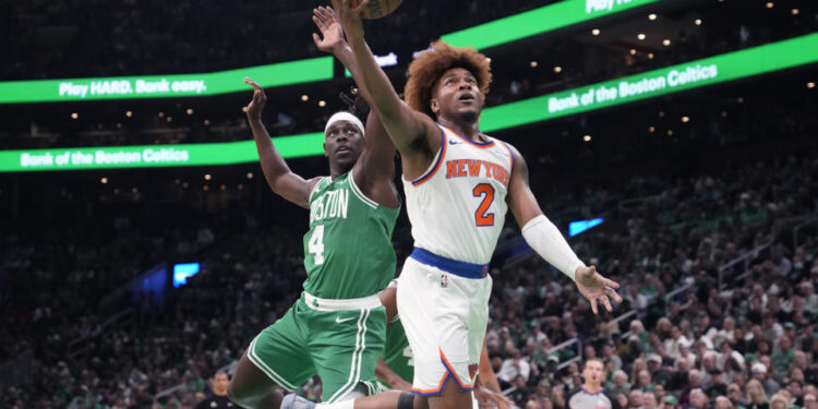 New York Knicks guard Miles McBride impressed on Tuesday, making him a waiver wire target for fantasy basketball managers. (AP Photo/Charles Krupa)