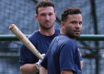 Clayton Kershaw paid respect to Jose Altuve and Alex Bregman when talking about great duos at the top of the lineup. But he still holds a grudge. (Photo by Harry How/Getty Images)