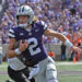 MANHATTAN, KS - SEPTEMBER 28:  Quarterback Avery Johnson #2 of the Kansas State Wildcats runs with the ball against the Oklahoma State Cowboys in the second half at Bill Snyder Family Football Stadium on September 28, 2024 in Manhattan, Kansas. (Photo by Peter G. Aiken/Getty Images)