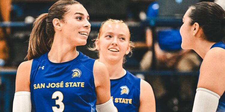 Blaire Fleming, a redshirt senior at San Jose State University, plays as an outside and right-side hitter on the women’s volleyball team.