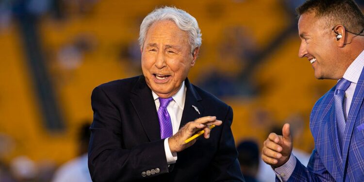 Lee Corso on the set of College Gameday