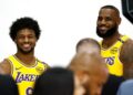 LeBron James and Bronny James attend media day