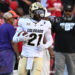 LINCOLN, NEBRASKA - SEPTEMBER 7: Shilo Sanders #21 of the Colorado Buffaloes on the field before the game against the Nebraska Cornhuskers at Memorial Stadium on September 7, 2024 in Lincoln, Nebraska. (Photo by Steven Branscombe/Getty Images)